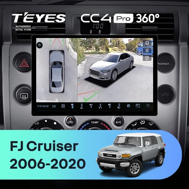 Штатная магнитола Teyes CC4 Pro 360 8/128 Toyota FJ Cruiser J15 (2006-2020) (13")