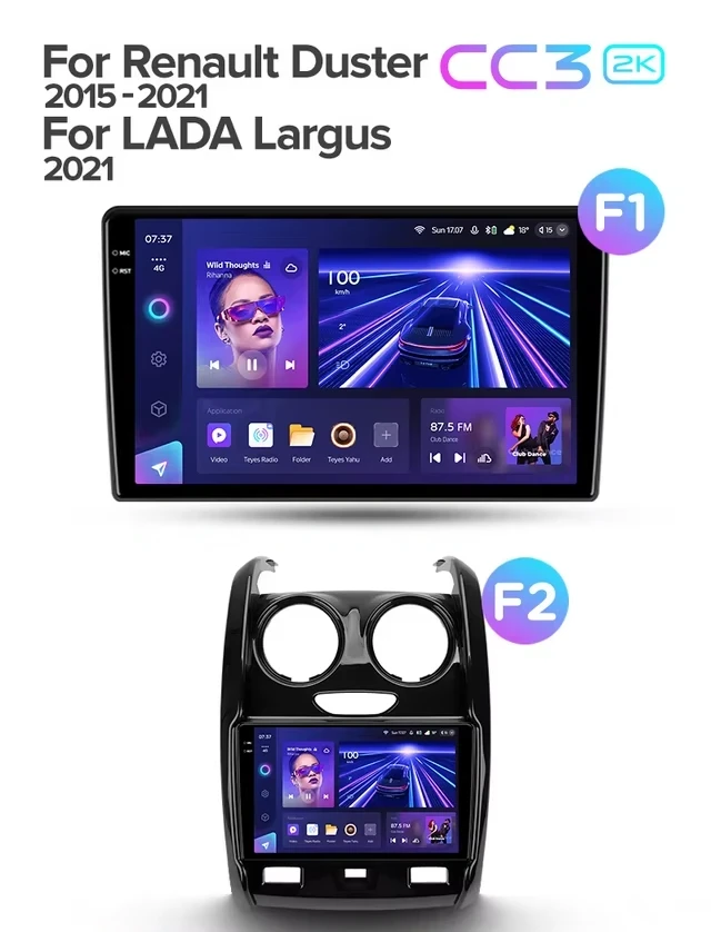 Штатная магнитола Teyes CC3 2K 6/128 Lada Largus 2021+ F1