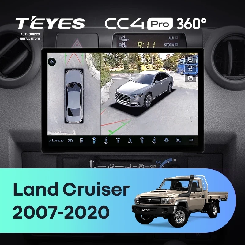 Штатная магнитола Teyes CC4 Pro 360 8/128 Toyota Land Cruiser 70 Series LC 79 (2007-2020) (13")