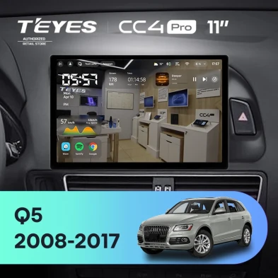 Штатная магнитола Teyes CC4 Pro 8/128 Audi Q5 8R (2008-2017) Тип-B (11")