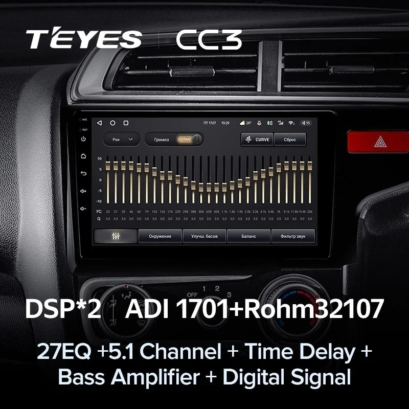 Штатная магнитола Teyes CC3 4/32 Honda Jazz 3 (2015-2020) Тип-A Правый руль
