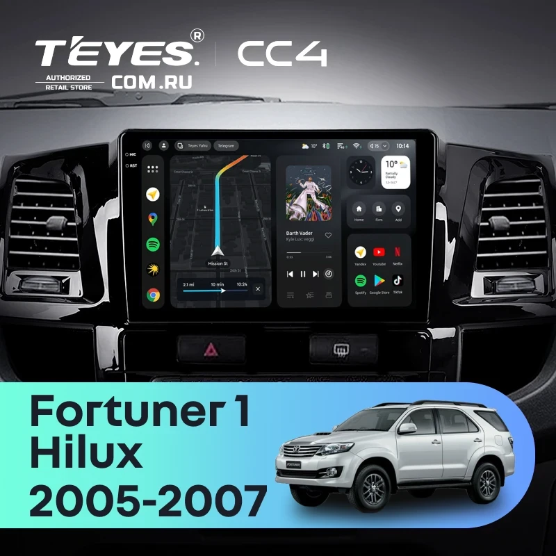 Штатная магнитола Teyes CC4 6/64 Toyota Hilux (2005-2007) F2