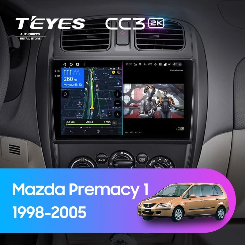 Штатная магнитола Teyes CC3 2K 4/32 Mazda Premacy 1 (1999-2005)