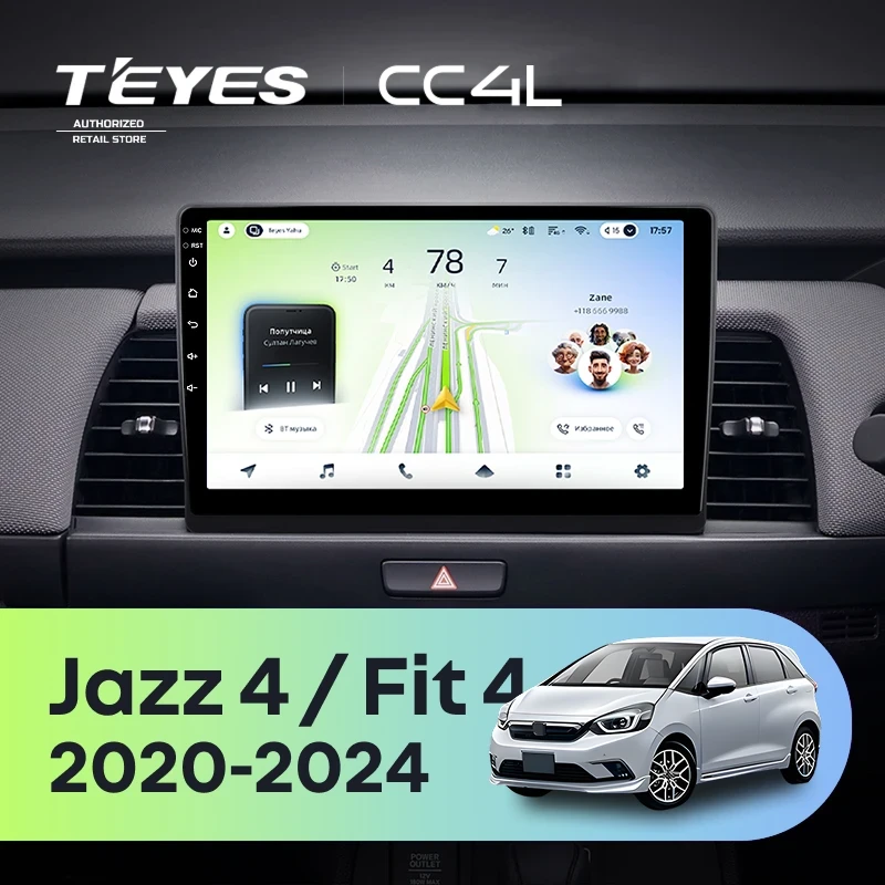 Штатная магнитола Teyes CC4L 4/64 Honda Jazz 4 (2020-2024) Тип-A Правый руль