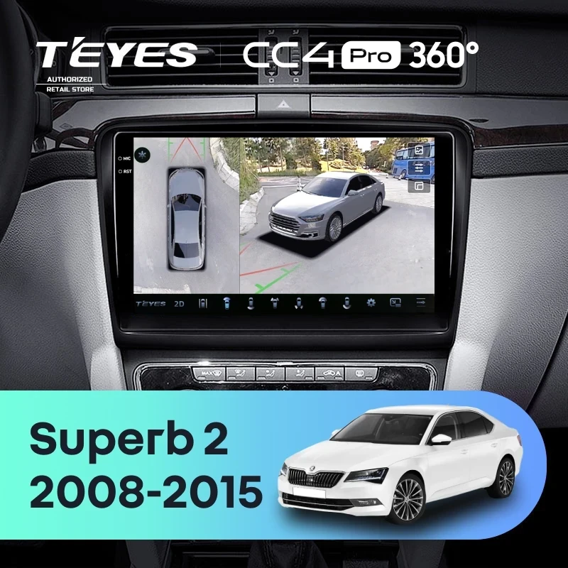 Штатная магнитола Teyes CC4 Pro 360 12/256 Skoda Superb 2 B6 (2008-2015)