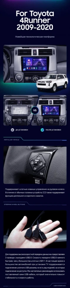 Штатная магнитола Teyes CC3L 4/32 Toyota 4Runner 5 N280 (2009-2020)
