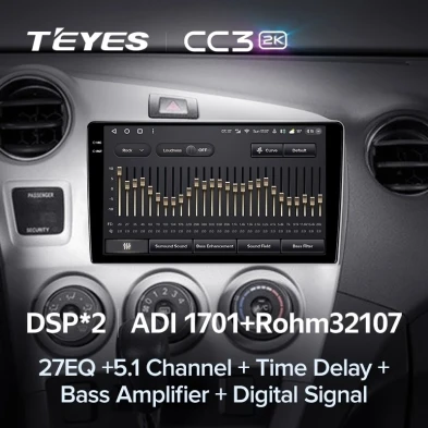Штатная магнитола Teyes CC3 2K 6/128 Toyota Matrix 2 E140 (2008-2014)