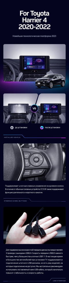 Штатная магнитола Teyes CC3L 4/32 Toyota Harrier 4 XU80 (2020-2022)