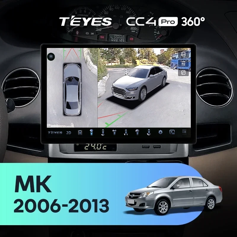 Штатная магнитола Teyes CC4 Pro 360 12/256 Geely MK 1 (2006-2013) (13")