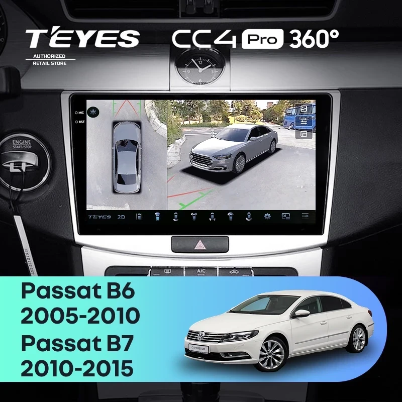 Штатная магнитола Teyes CC4 Pro 360 12/256 Volkswagen Passat B6 (2005-2010)