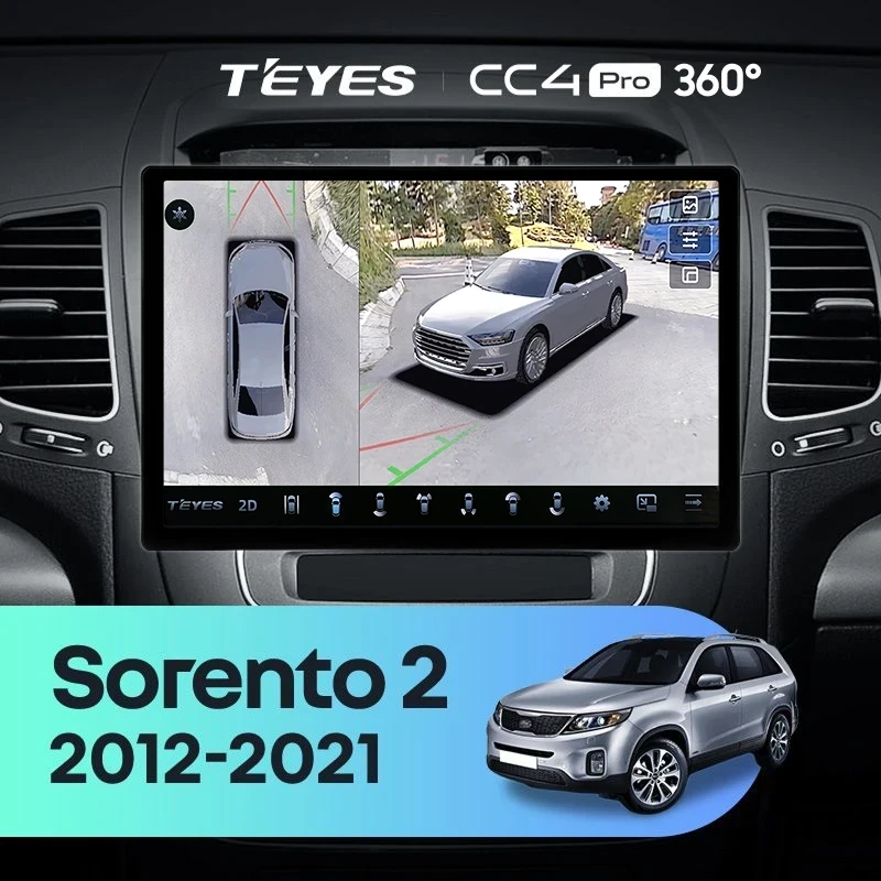 Штатная магнитола Teyes CC4 Pro 360 12/256 Kia Sorento 2 II XM (2012-2021) F1 (13")