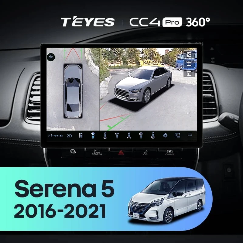 Штатная магнитола Teyes CC4 Pro 360 12/256 Nissan Serena 5 V C27 (2016-2021) F1 Правый руль (13")