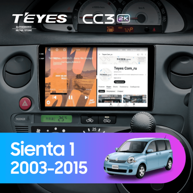 Штатная магнитола Teyes CC3 2K 4/32 Toyota Sienta 1 (2003-2015)