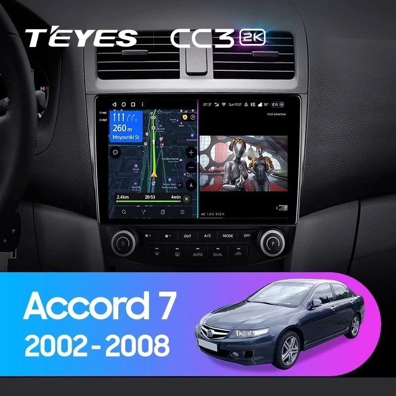 Штатная магнитола Teyes CC3 2K 4/64 Honda Accord 7 (2002-2008) F2