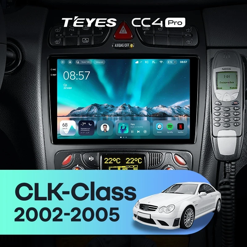 Штатная магнитола Teyes CC4 Pro 12/256 Mercedes-Benz CLK-Class C209 A209 (2002-2005) F2
