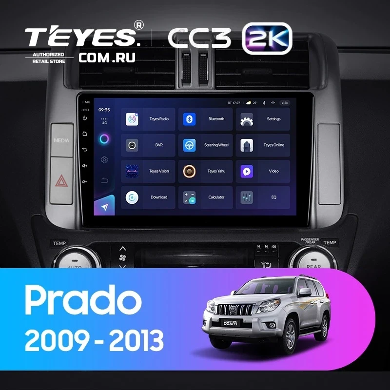 Штатная магнитола Teyes CC3 2K 4/32 Toyota Land Cruiser Prado 150 (2009-2013) F1 Тип-C