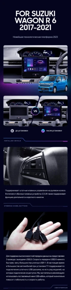 Штатная магнитола Teyes CC3 2K 6/128 Suzuki Wagon R VI (2017-2021)