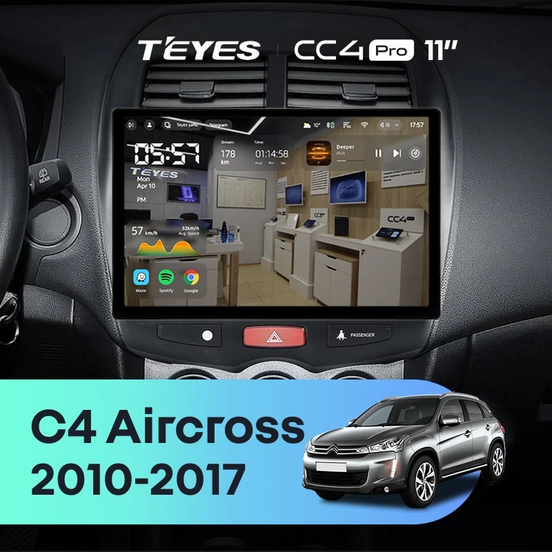 Штатная магнитола Teyes CC4 Pro 12/256 Citroen C4 Aircross (2010-2017) Тип-A (11")