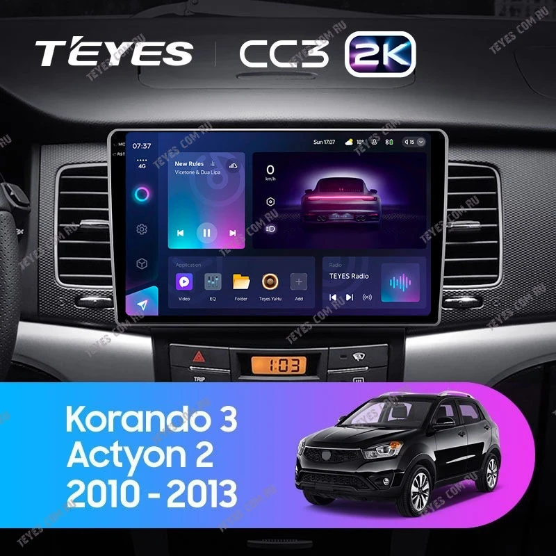 Штатная магнитола Teyes CC3 2K 4/32 SsangYong Korando 3 Actyon 2 (2010-2013)