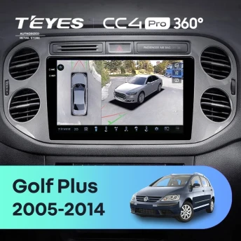 Штатная магнитола Teyes CC4 Pro 360 12/256 Volkswagen Golf Plus (2005-2014) (серая) F2