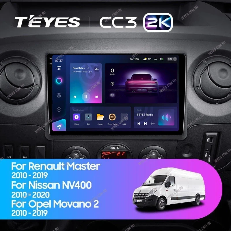 Штатная магнитола Teyes CC3 2K 4/32 Nissan NV400 (2010-2020) F1