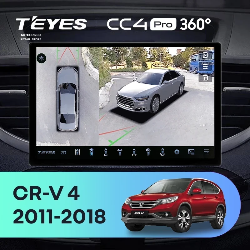 Штатная магнитола Teyes CC4 Pro 360 12/256 Honda CR-V 4 RM RE (2011-2018) Тип-A (13")