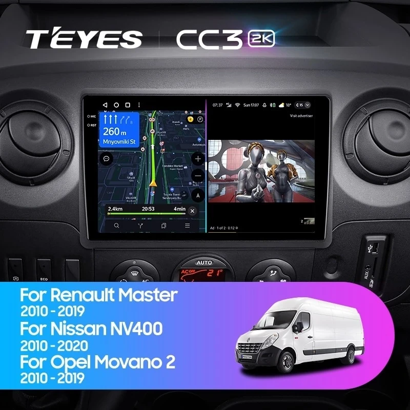 Штатная магнитола Teyes CC3 2K 4/32 Opel Movano 2 (2010-2019) F2