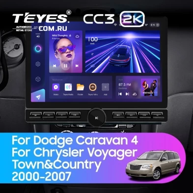 Штатная магнитола Teyes CC3 2K 6/128 Chrysler Town &amp; Country 4 RS (2000-2007) Тип-B (13" с кнопками)