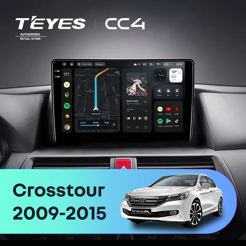 Штатная магнитола Teyes CC4 8/128 Honda Crosstour 1 TF (2009-2015)