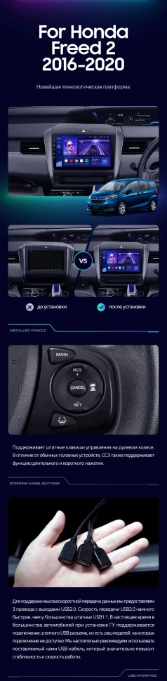 Штатная магнитола Teyes CC3 4/32 Honda Freed 2 (2016-2020)