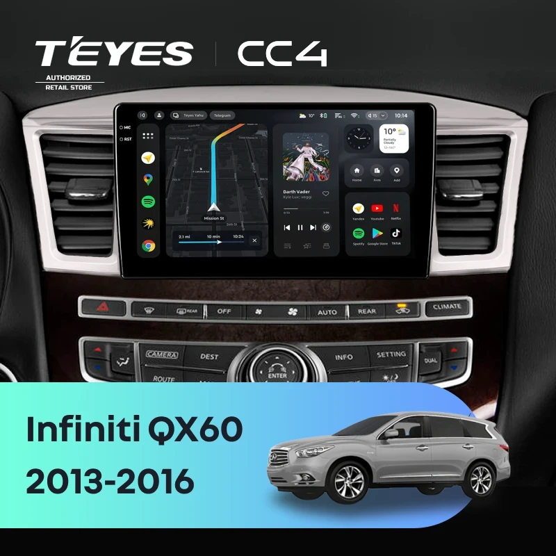 Штатная магнитола Teyes CC4 6/64 Infiniti QX60 (2013-2016)