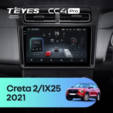 Штатная магнитола Teyes CC4 Pro 8/128 Hyundai Creta 2 (2021-2022) (глянец) F2