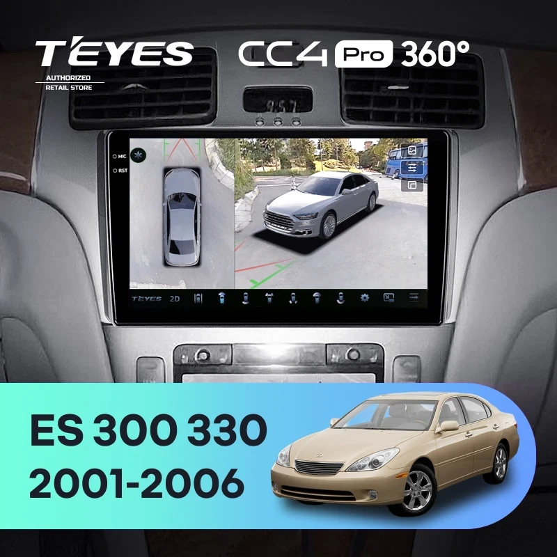 Штатная магнитола Teyes CC4 Pro 360 8/128 Lexus ES250 ES300 ES330 (2001-2006)