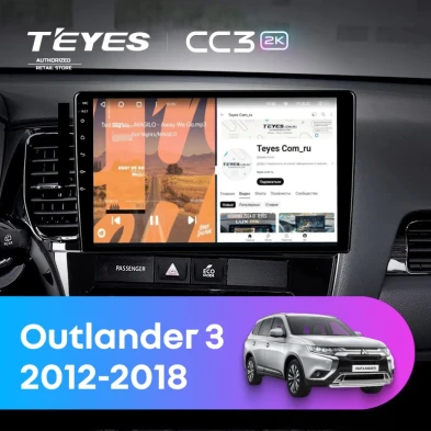 Штатная магнитола Teyes CC3 2K 6/128 Mitsubishi Outlander 3 GF0W GG0W (2012-2018) Тип-B (11")