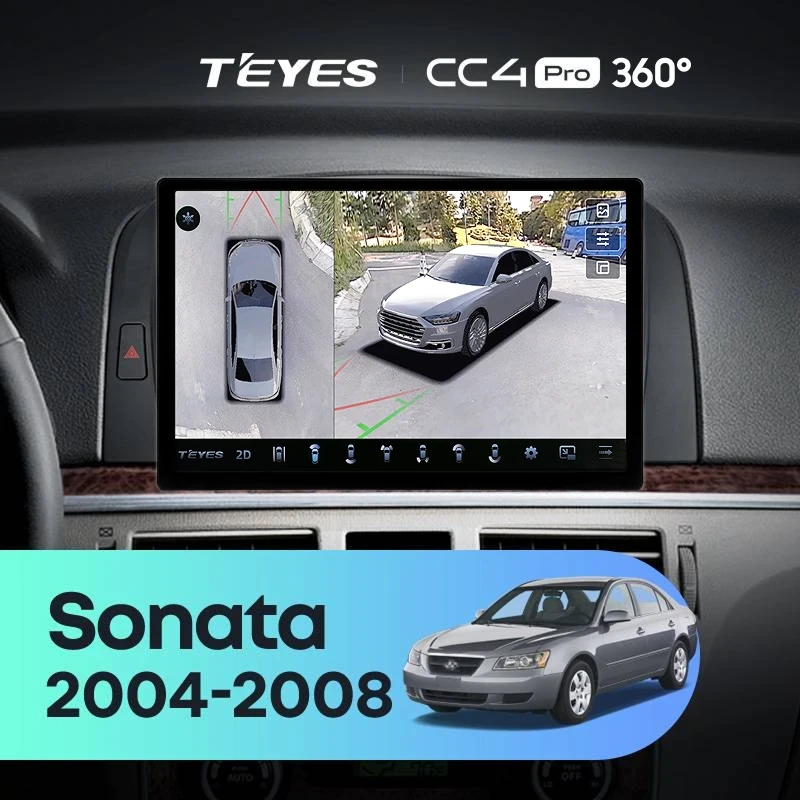 Штатная магнитола Teyes CC4 Pro 360 8/128 Hyundai Sonata NF (2004-2008) (11")