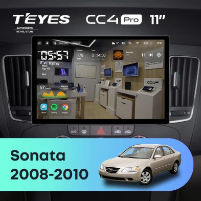 Штатная магнитола Teyes CC4 Pro 8/128 Hyundai Sonata NF (2008-2010) F2 (11")