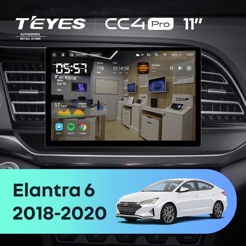 Штатная магнитола Teyes CC4 Pro 12/256 Hyundai Elantra 6 (2018-2020) Тип-B (11")