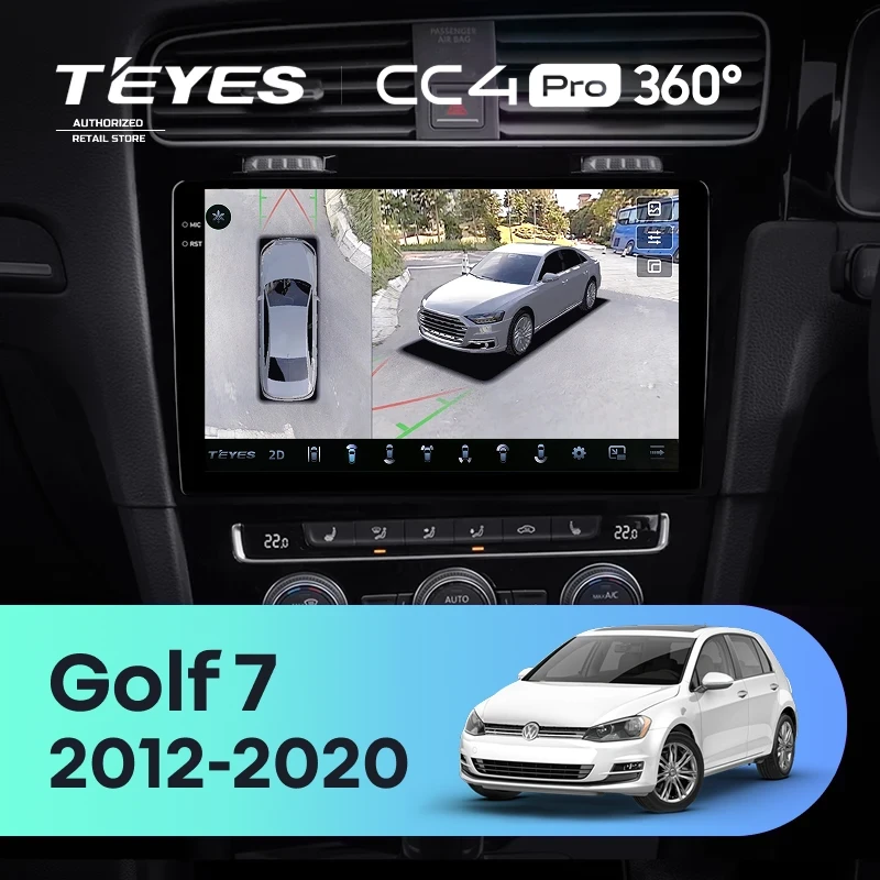 Штатная магнитола Teyes CC4 Pro 360 8/128 Volkswagen Golf 7 MK7 (2012-2020) Правый руль