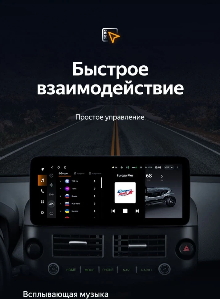 Штатная магнитола Teyes LUX ONE 6/128 Toyota RAV4 XA30 (2007-2012)