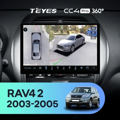 Штатная магнитола Teyes CC4 Pro 360 8/128 Toyota RAV4 2 CA20 CA20W XA20 (2003-2005) F4 (13")