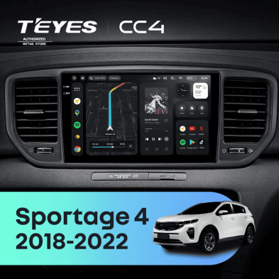 Штатная магнитола Teyes CC4 8/128 Kia Sportage 4 (2018-2022) Тип-B (черная)