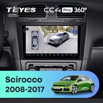 Штатная магнитола Teyes CC4 Pro 360 8/128 Volkswagen Scirocco (2008-2017)