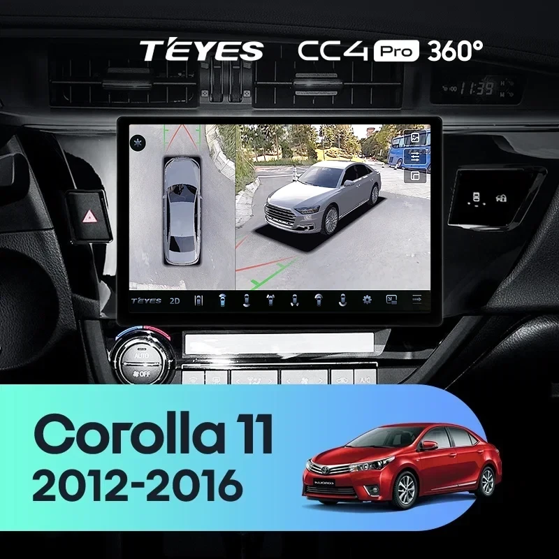 Штатная магнитола Teyes CC4 Pro 360 8/128 Toyota Corolla (2012-2016) Тип-A (11")
