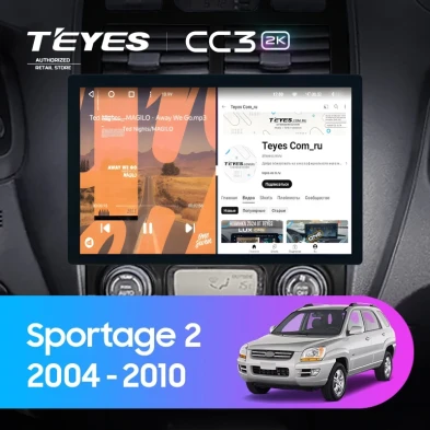 Штатная магнитола Teyes CC3 2K 4/64 Kia Sportage 2 (2004-2010) F2 (13")