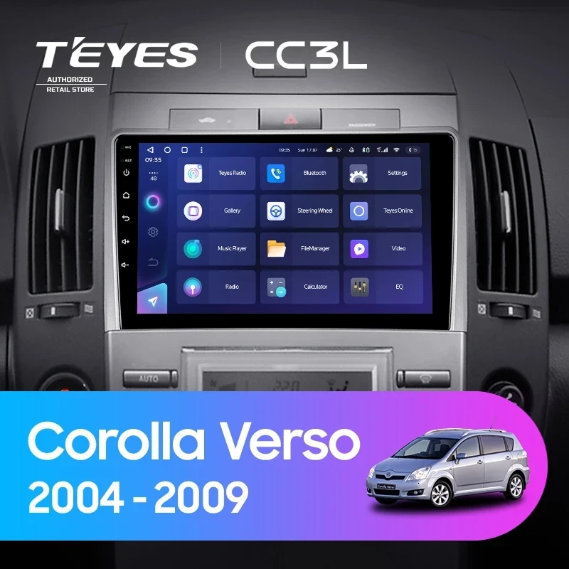 Штатная магнитола Teyes CC3L 4/64 Toyota Corolla Verso AR10 (2004-2009) F2