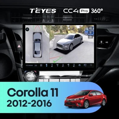 Штатная магнитола Teyes CC4 Pro 360 12/256 Toyota Corolla (2012-2016) Тип-A (13")