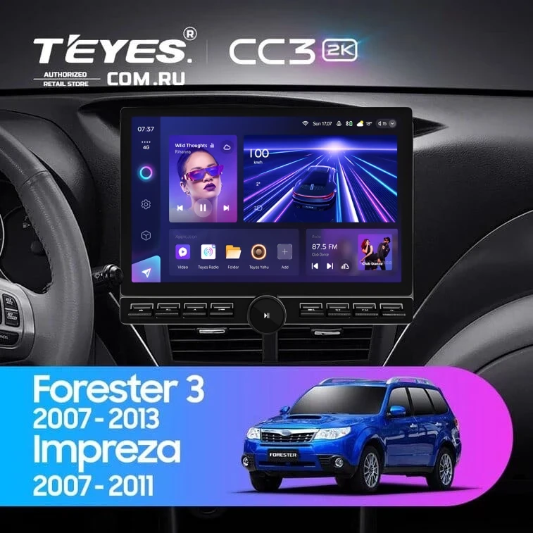Штатная магнитола Teyes CC3 2K 6/128 Subaru Forester 3 SH (2007-2013) (13" с кнопками)