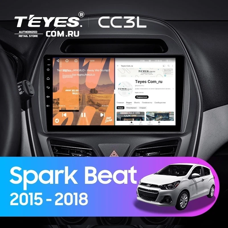 Штатная магнитола Teyes CC3L 4/64 Chevrolet Spark Beat (2015-2018) F2