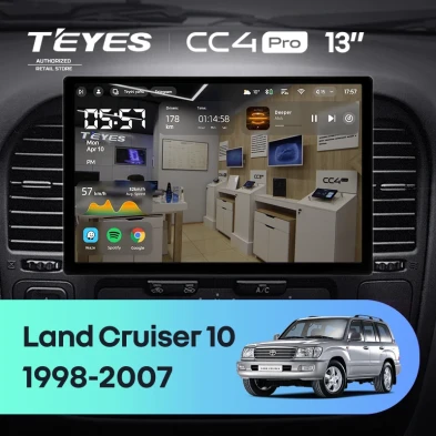 Штатная магнитола Teyes CC4 Pro 12/256 Toyota Land Cruiser 10 J100 100 (1998-2007) (13")