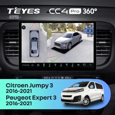 Штатная магнитола Teyes CC4 Pro 360 8/128 Citroen Jumpy 3 (2016-2024) (13")